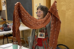 Pam’s beautiful experiment with ladder yarn in warp