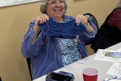 Joan weaves for her little bird